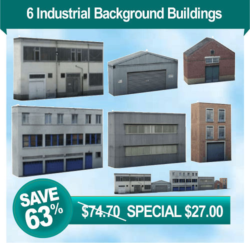6 Industrial Background Buildings Pack Deal