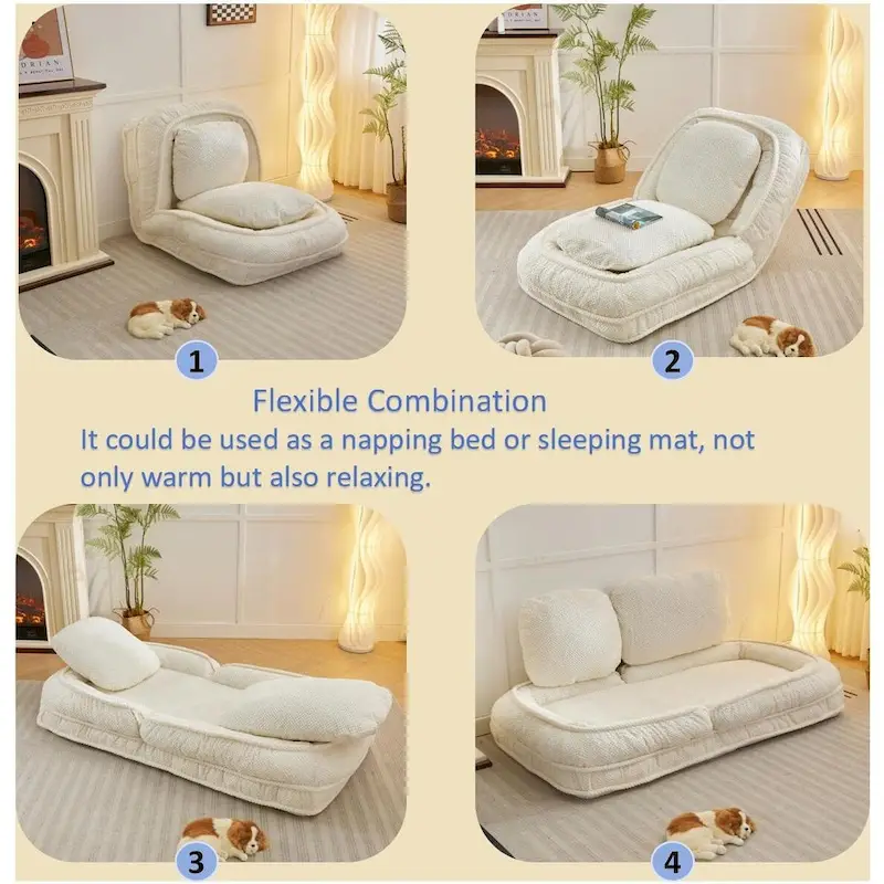 Lazy Sofa Couch,5 Adjustable Position,Sit,Sleep,Fold,Suit to Put in Bedroom, Living Room