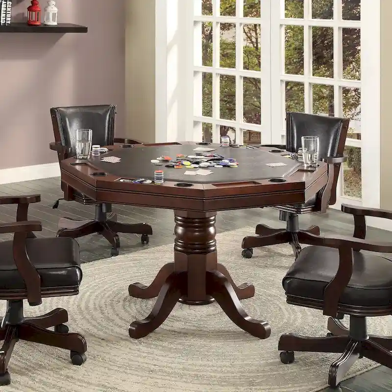 Cherry Octagonal Poker Table for 8 Players
