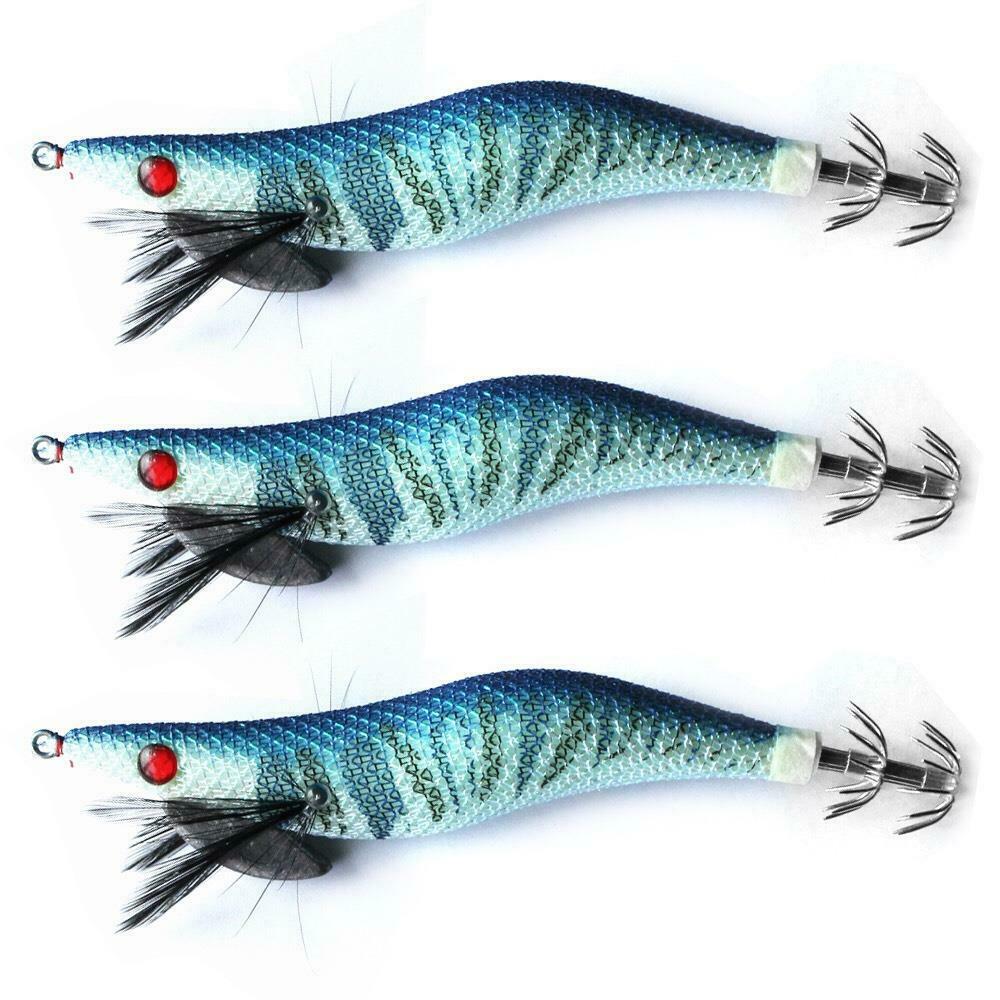 3 X High Quality Fishing Squid Jigs Popular Colour Magic Blue 161