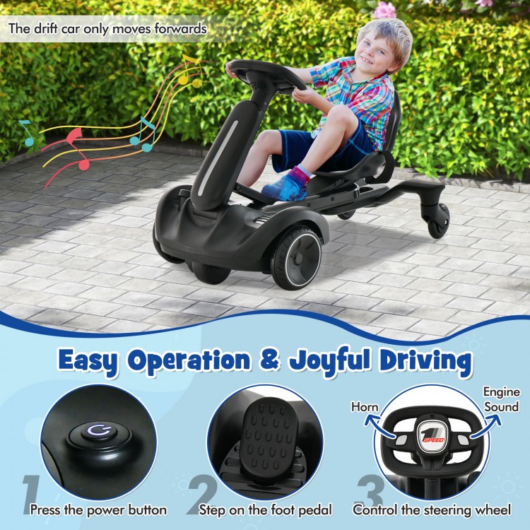 6V Kids Ride on Drift Car with 360° Spin and 2 Adjustable Heights