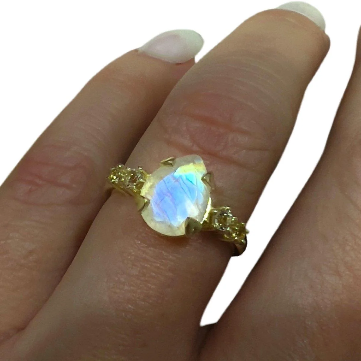 Gold Moonstone Ring- Laihas Mystical Gold Moonstone Promise Ring