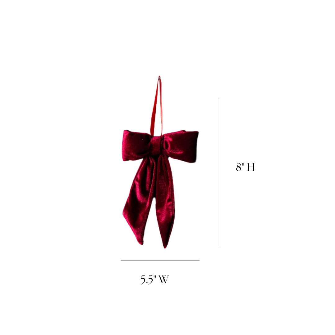 Velvet Bows Deep Red