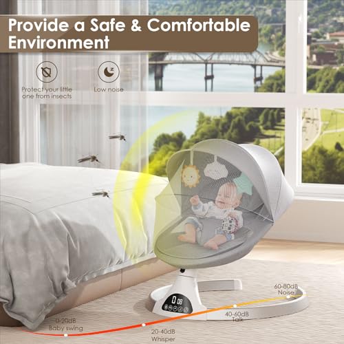 Sdraietta Neonati Elettrica,Aomdom Altalena Neonato Elettrica 0 9 kg 5 Velocità d’oscillazione Sdraietta a Dondolo per Neonati Elettrico telecomando e APP,Materiale sfoderabile Bianco… : Prima infanzia