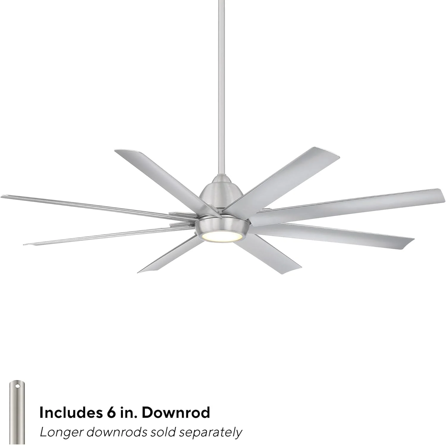 WAC Lighting Mocha XL 8 lapátos alumínium okos mennyezeti ventilátor szálcsiszolt nikkel színben