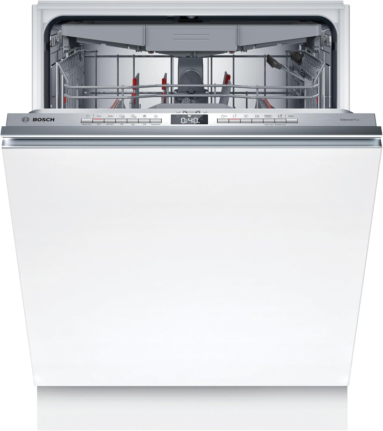 SMV4ECX31E Serie 4, Lavastoviglie da incasso a scomparsa totale, Home Connect, Extra Clean zone: lavaggio intenso per lo sporco più ostinato, Diagnostica da remoto, TimeLight, 60 cm