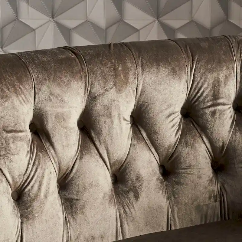 Milani Velvet Tufted Scroll Arm Loveseat by Christopher Knight Home