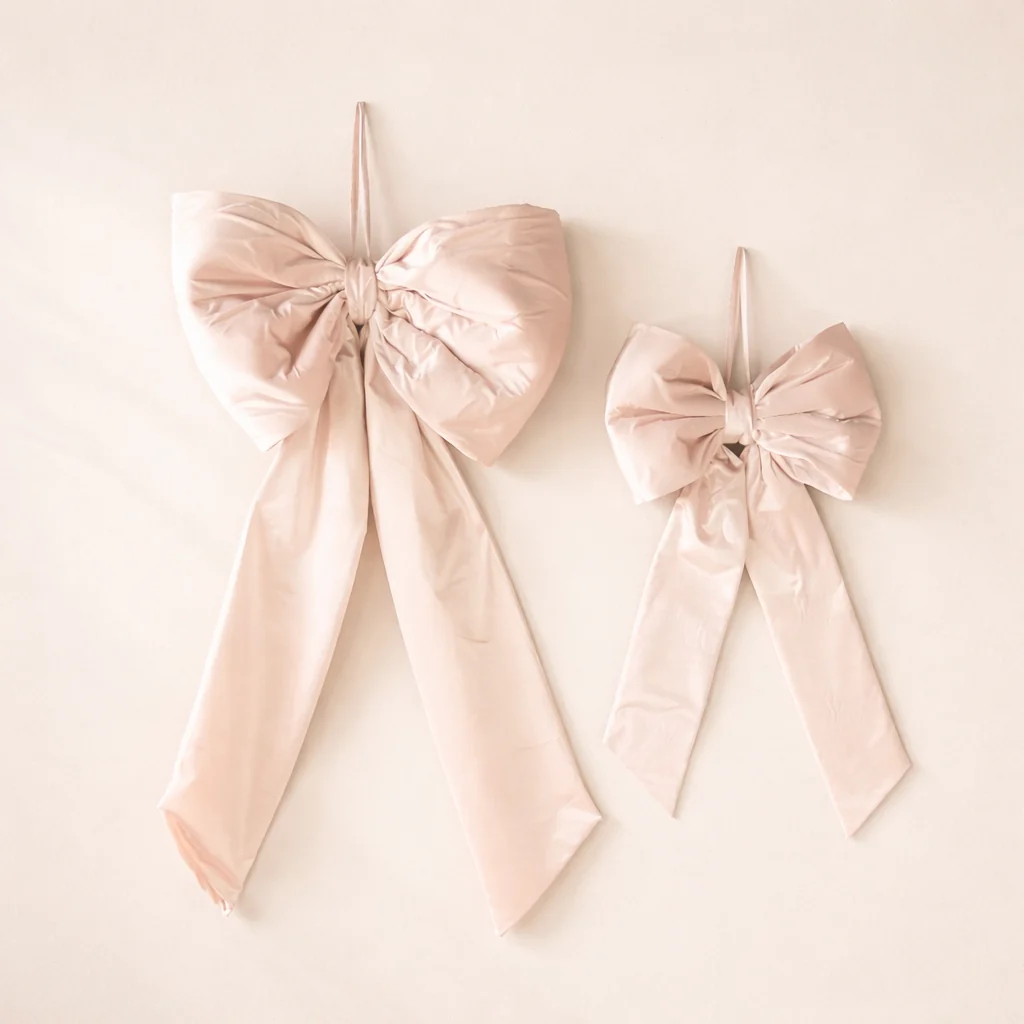 Oversized Light Pink Velvet Bow