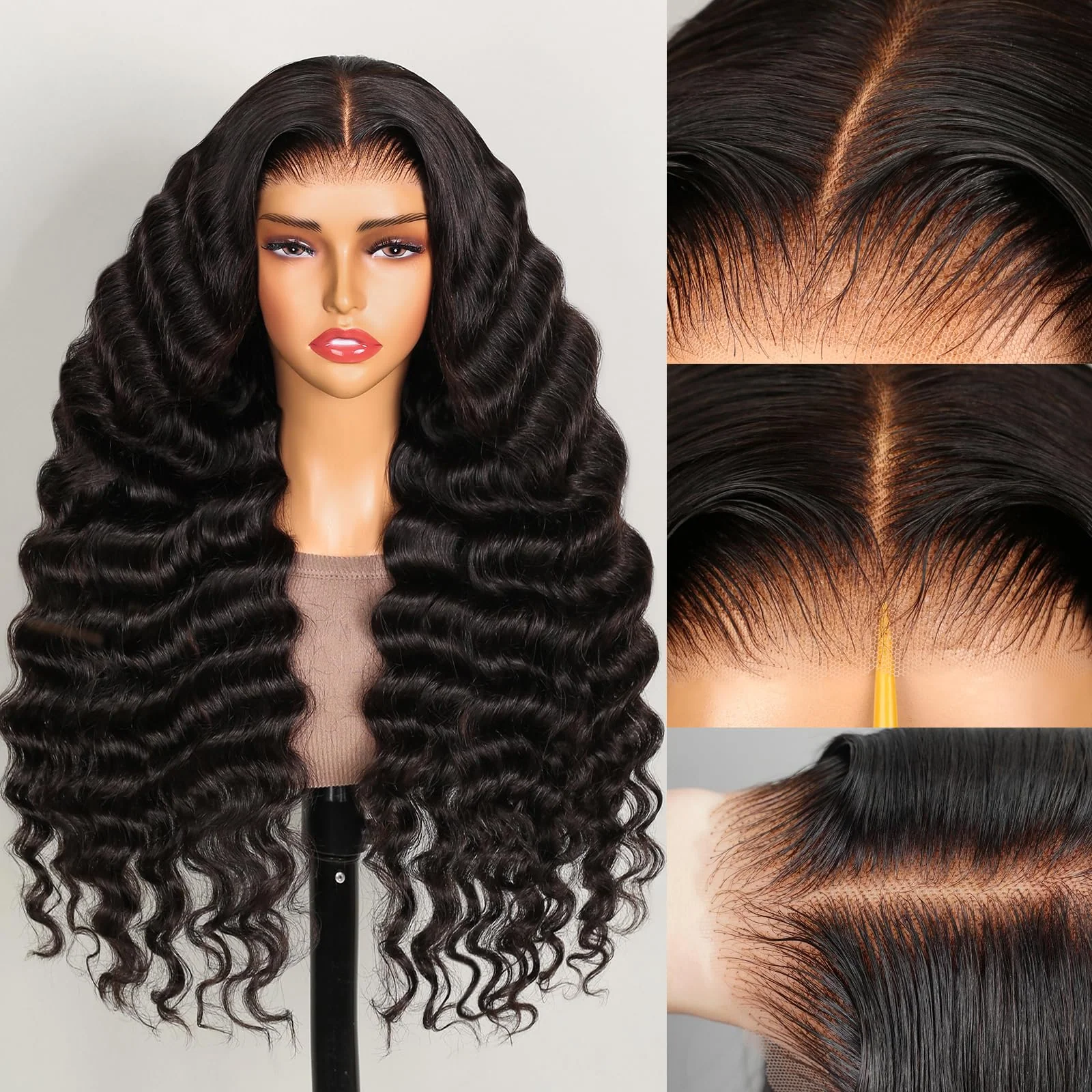 Pre All Glueless Loose Deep Wave Wig Put On & Go Human Hair Wig Pre-Bleached Tiny Knots Pre-Plucked Natural Hairline