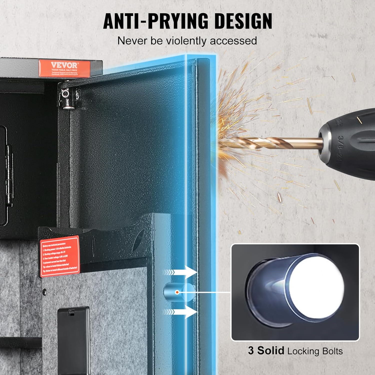 VEVOR Armoire à 5 fusils, coffre-fort pour fusils avec serrure et clavier numérique, rangement pour fusils avec casier de rangement intégré, étagère amovible pour arme longue et pistolet domestiques