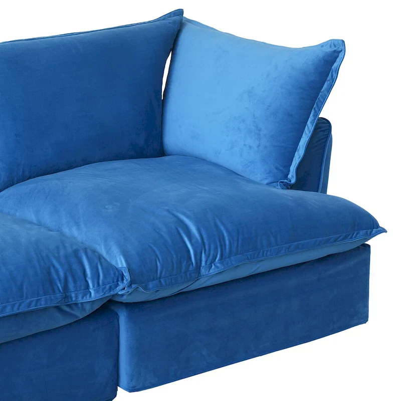 Modular Sectional Sofa Couches, 82.66 Velvet Loveseat Sofa with Ottoman