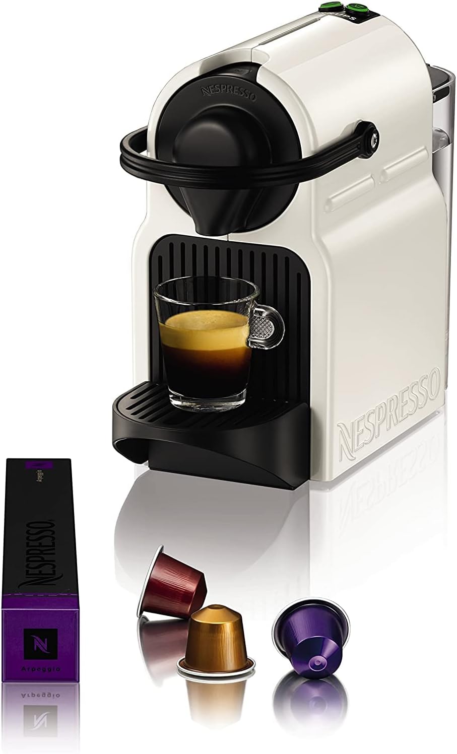 Nespresso Inissia XN1001, Macchina da caffè di Krups, Sistema Capsule Nespresso, Serbatoio acqua 0.7L, White