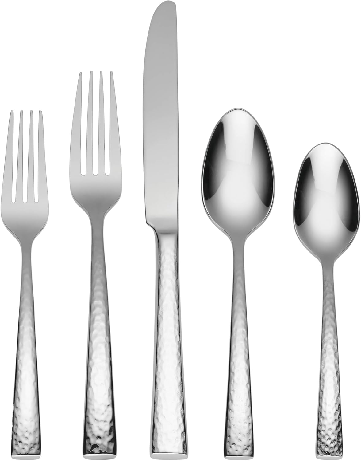 Oneida Silverware Set, Cabria 45-Piece Fine Flatware Set, Service For 8, 18/10 Stainless Steel, Dishwasher Safe, Knives Spoons And Forks Set, Home & Kitchen Serving Utensils (Silver, 45 Piece)