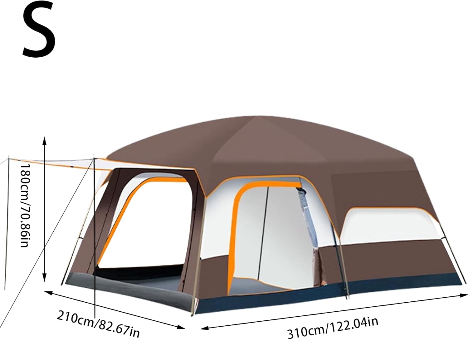 Family Zelt, Cabin Shelter, Multi-Room Weatherproof Design mit Full Rainfly, Quick Setup Poles Mesh Window Doors, Outdoor Camping Zelt für Beach Travel Hiking Festivals