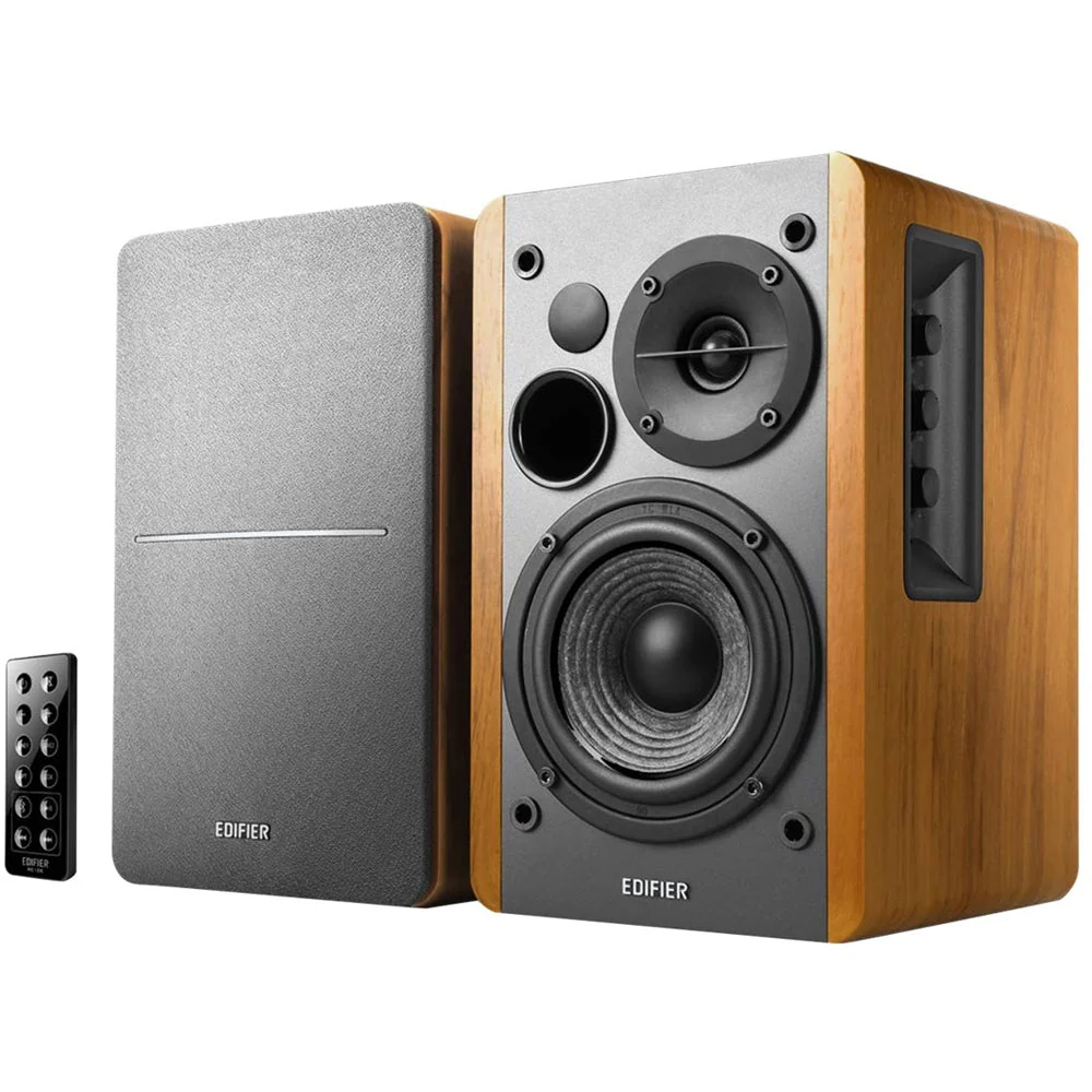 Edifier - R1280DB Bluetoothos aktív polcsugárzók, számítógép hangszórók - 42W RMS optikai bemenet - Vezeték nélküli stúdió monitorok - Barna