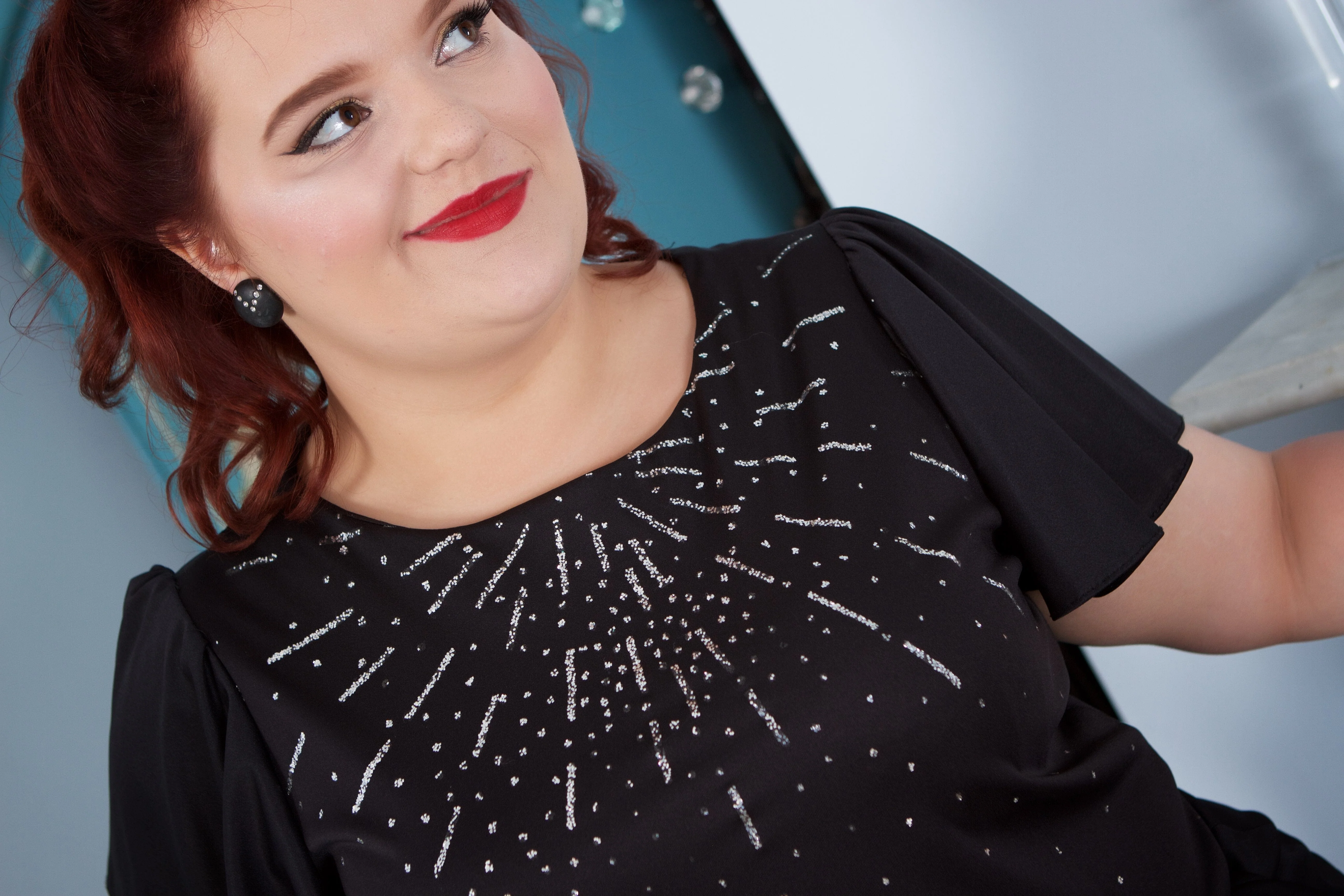 1980s Does 1940s Starbust Wiggle Dress