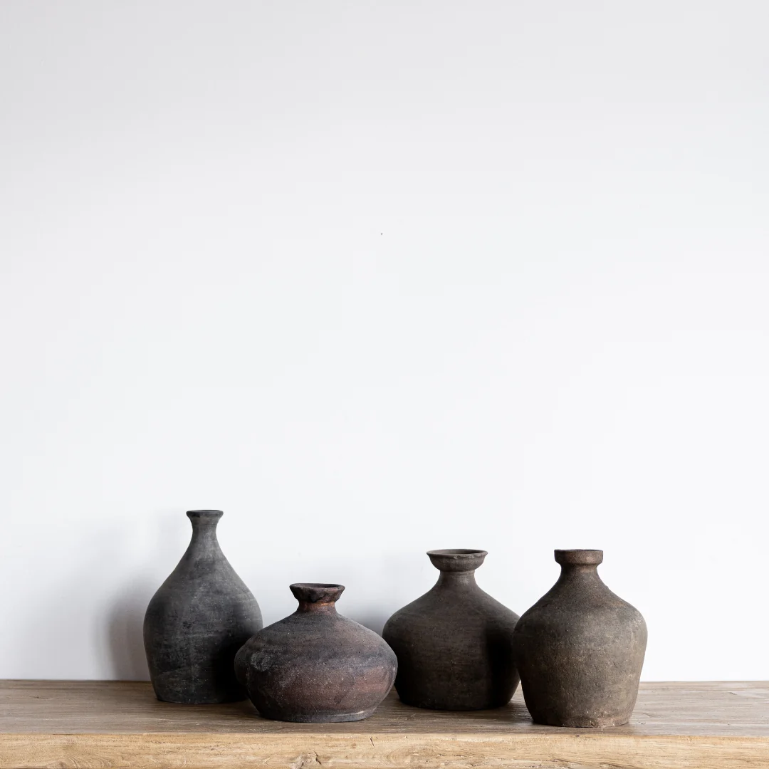 Vintage Black Grey Vase