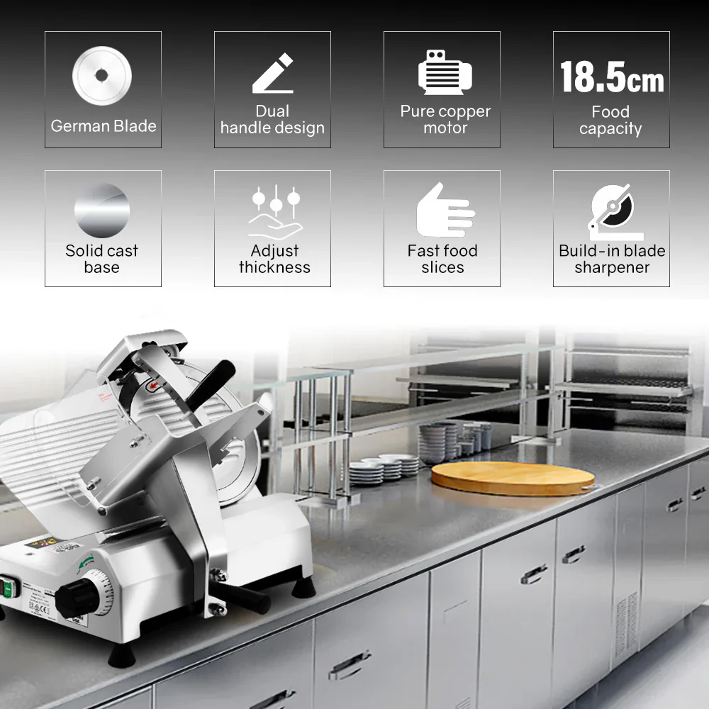 EuroChef Commercial 10 hússzeletelő élelmiszer-vágógép elektromos felvágottvágó