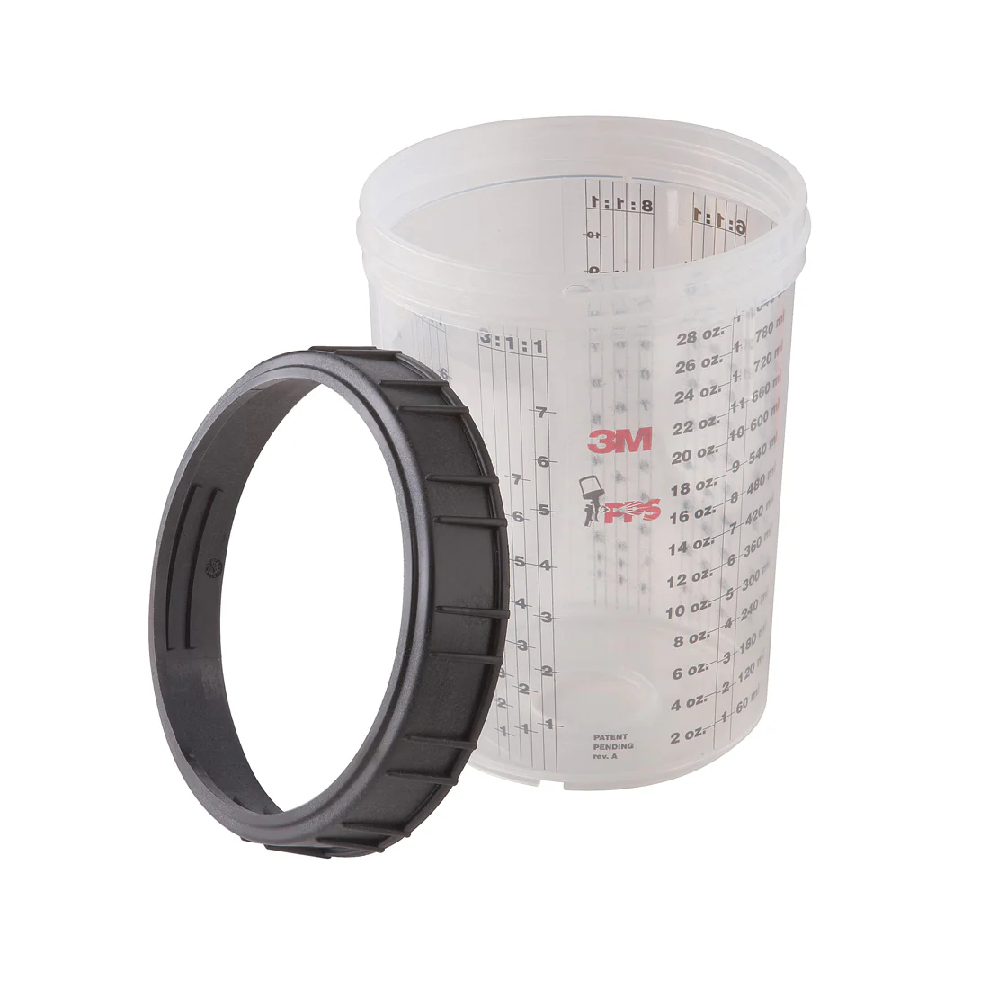3M PPS 16023  ~  Paint Prep System Large Cup & Collar 28 Oz. (850 ml)