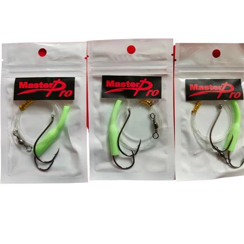 3 X Masterpro Reef & Snapper Running Lumo Fishing Rigs With Double Octopus Hook 5/06/0
