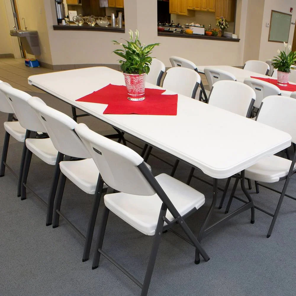 Lifetime 4-Pack Commercial Stackable Folding Table 8 Feet - White (80344)