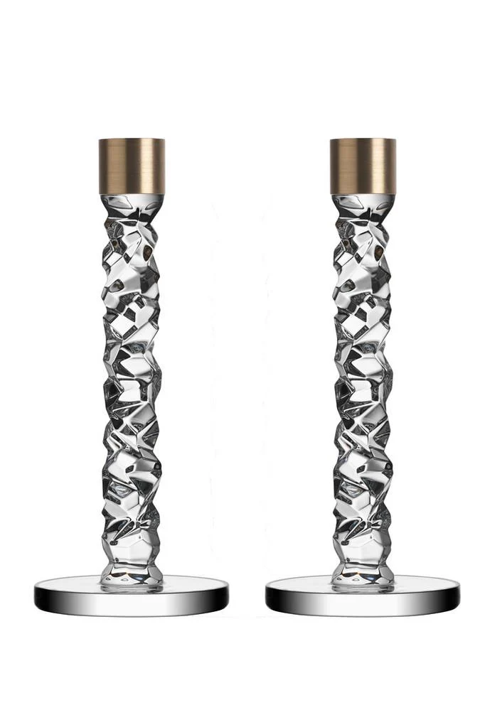Carat Candlestick, Pair in Brass