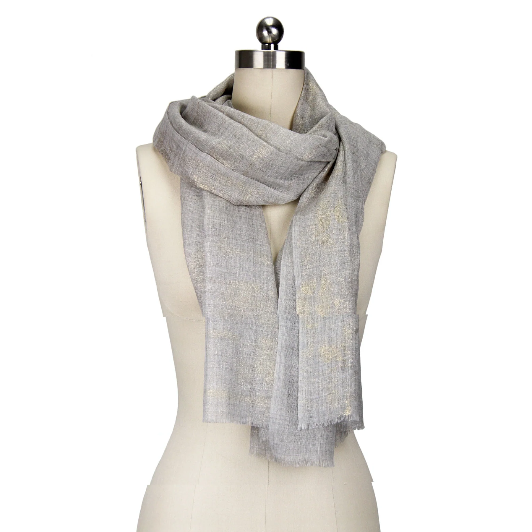 Radiant Metallic Shimmer Scarf, Grey