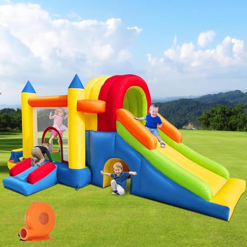Ballsea Castello gonfiabile con ventilatore per bambini: sicuro, divertente, XXL, per interni ed esterni, con scivolo : Amazon.it: Giochi e giocattoli