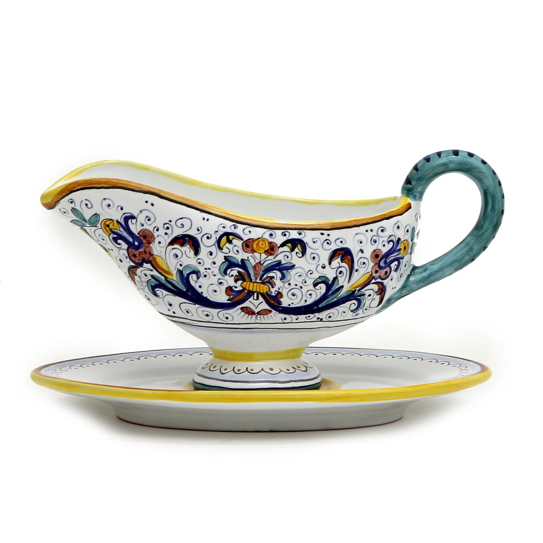 Ricco Deruta Gravy Sauce Boat with Tray