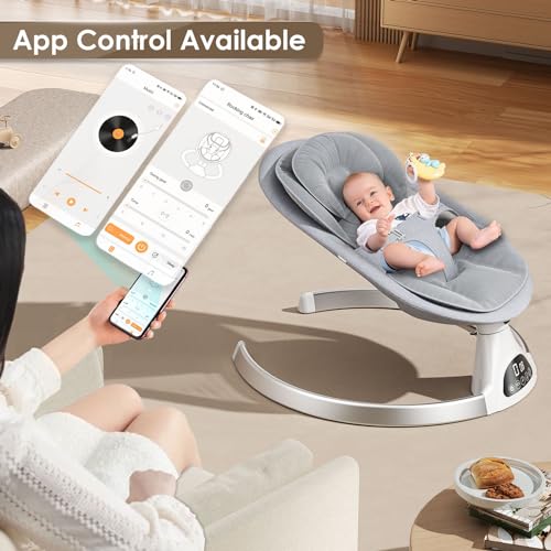 Sdraietta Neonati Elettrica,Aomdom Altalena Neonato Elettrica 0 9 kg 5 Velocità d’oscillazione Sdraietta a Dondolo per Neonati Elettrico telecomando e APP,Materiale sfoderabile Bianco… : Prima infanzia