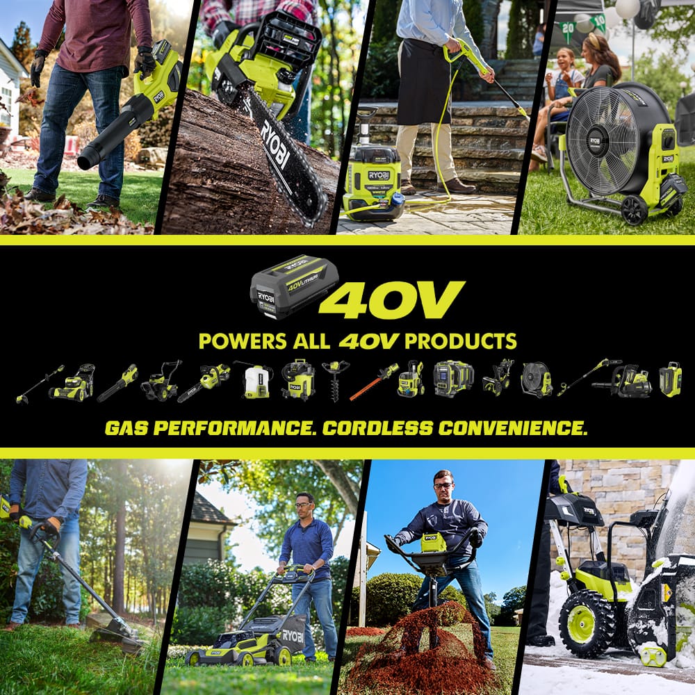 Ryobi 40V HP Brushless 21-in Self-Propelled AWD Lawn Mower – Whisper Series – Includes (2) 6.0Ah Batteries and Charger