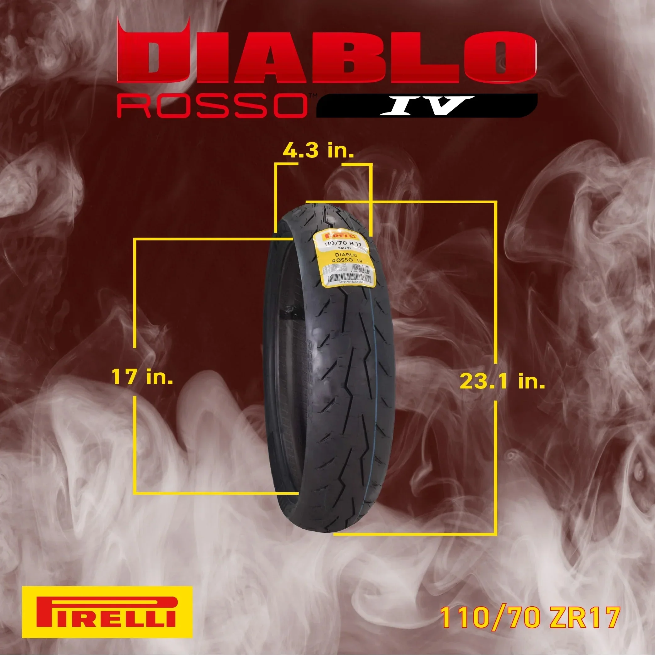 Pirelli Diablo Rosso IV Motorkerékpár Gumiabroncs Szett – Első 110/70ZR17 és Hátsó 190/55ZR17 bónusz kulcstartóval