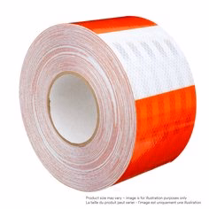 3M 382VHIP-5X50  ~  High Intensity Prismatic Grade Barricade Sheeting 382 VHIP, White/Orange, 5 Inch x 50yds