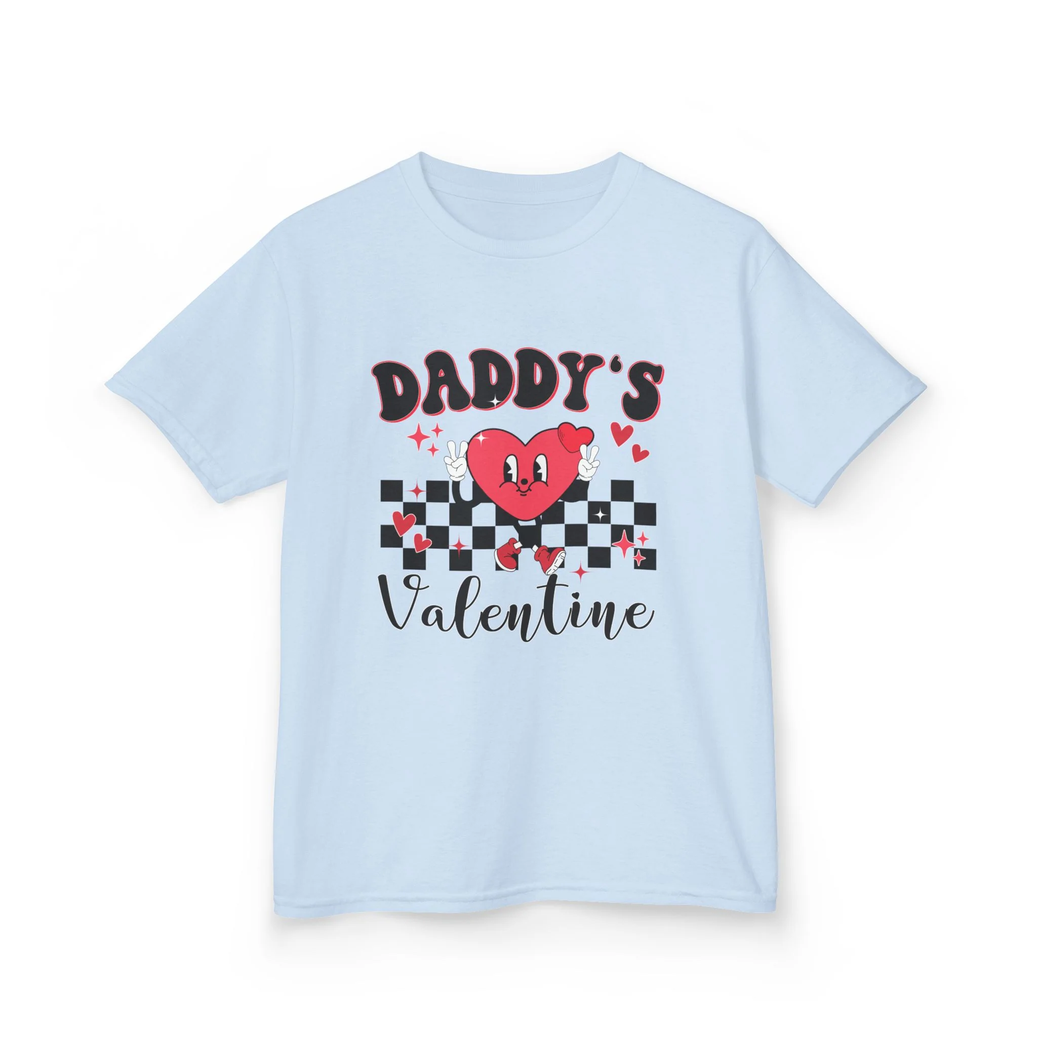 Daddy's Valentine Kids Tee | Heart Checkerboard Valentine's Day