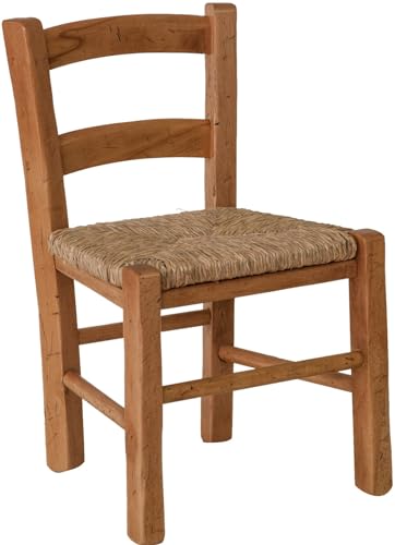 Biscottini Sedia bambini in legno di faggio L31xPR30xH50,5 cm   Sedia per bambini Made in Italy   Sediolina per bambini con seduta in paglia : Casa e cucina
