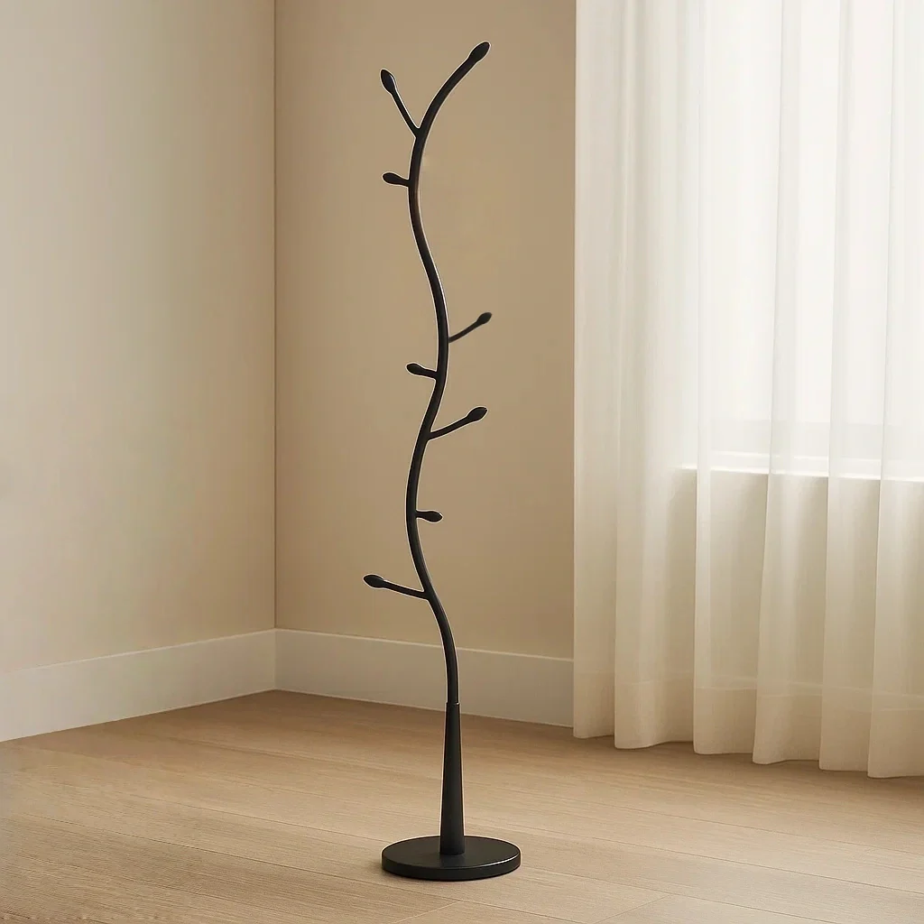Fritstende knagerkke, sort, metal, egnet til sovevrelse, diameter 31 x hjde 180 cm