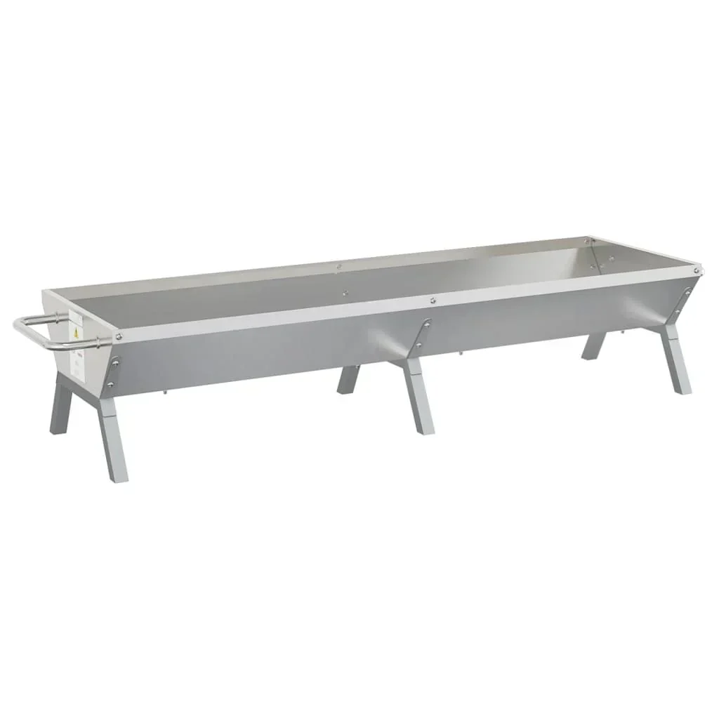 Bandeja Para Barbacoa Acero Inoxidable Plateado 158x42x31 Cm Vidaxl