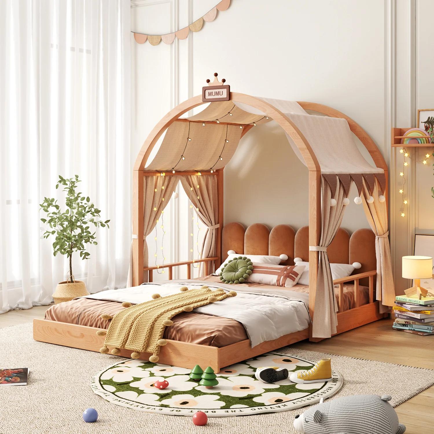 Cama infantil de madera maciza extensible, vista adicional 2
