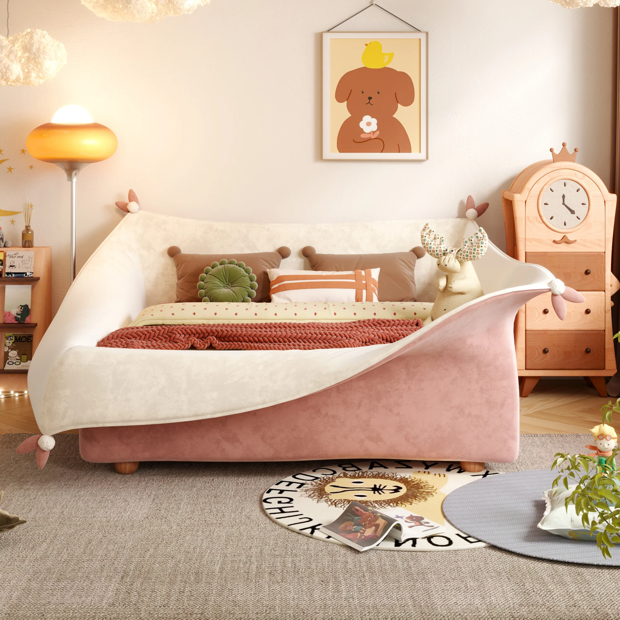 Cama infantil con barandilla de seguridad y bolsillo, vista adicional 2