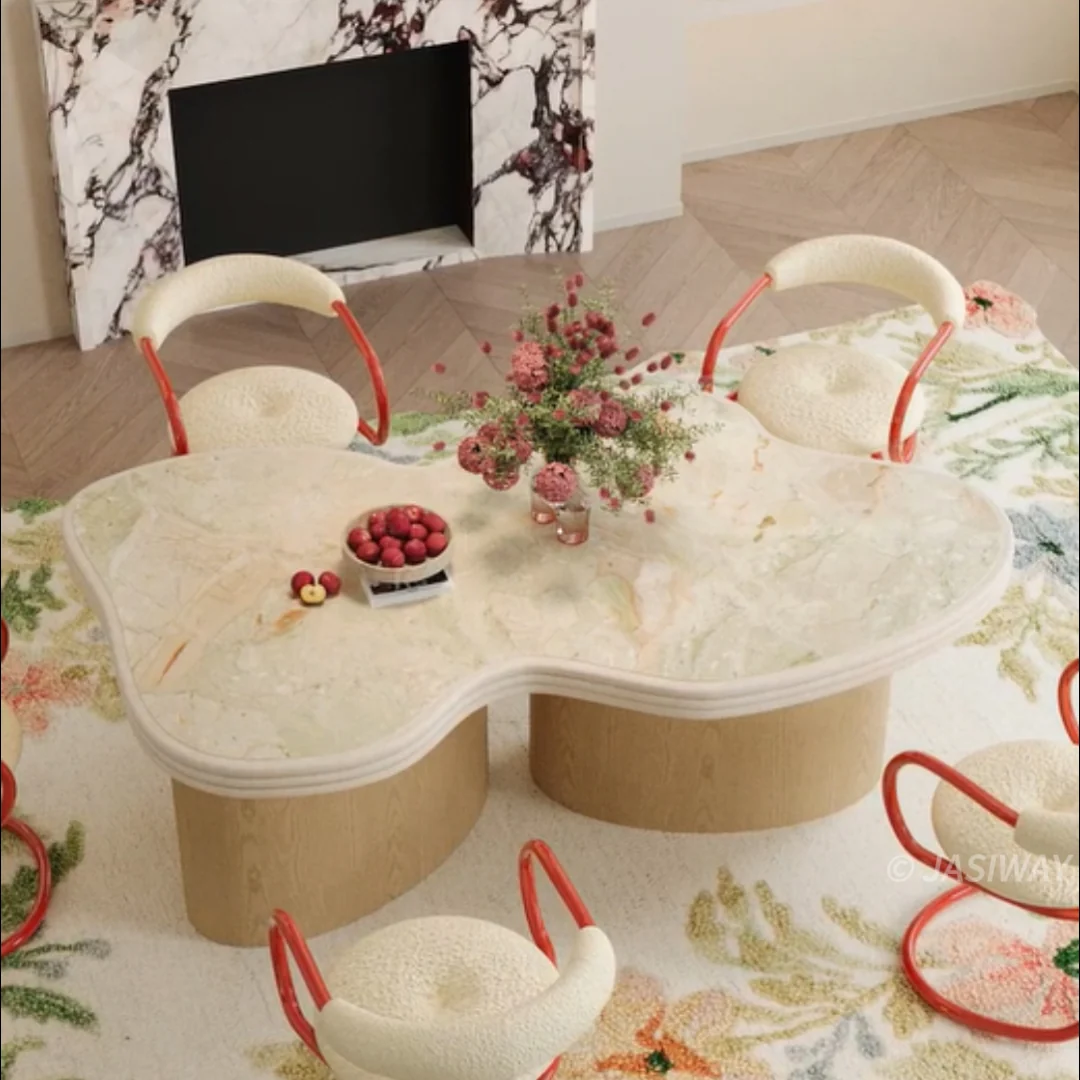 Mesa de comedor de estilo moderno de madera maciza de forma irregular estilo nube, vista adicional 2