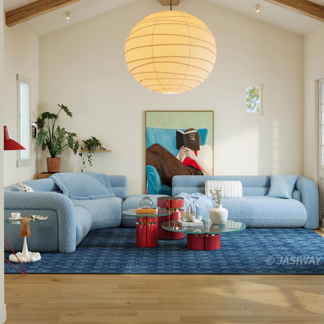 Sofá seccional de estilo moderno de diseño curvo estilo nube, vista adicional 2