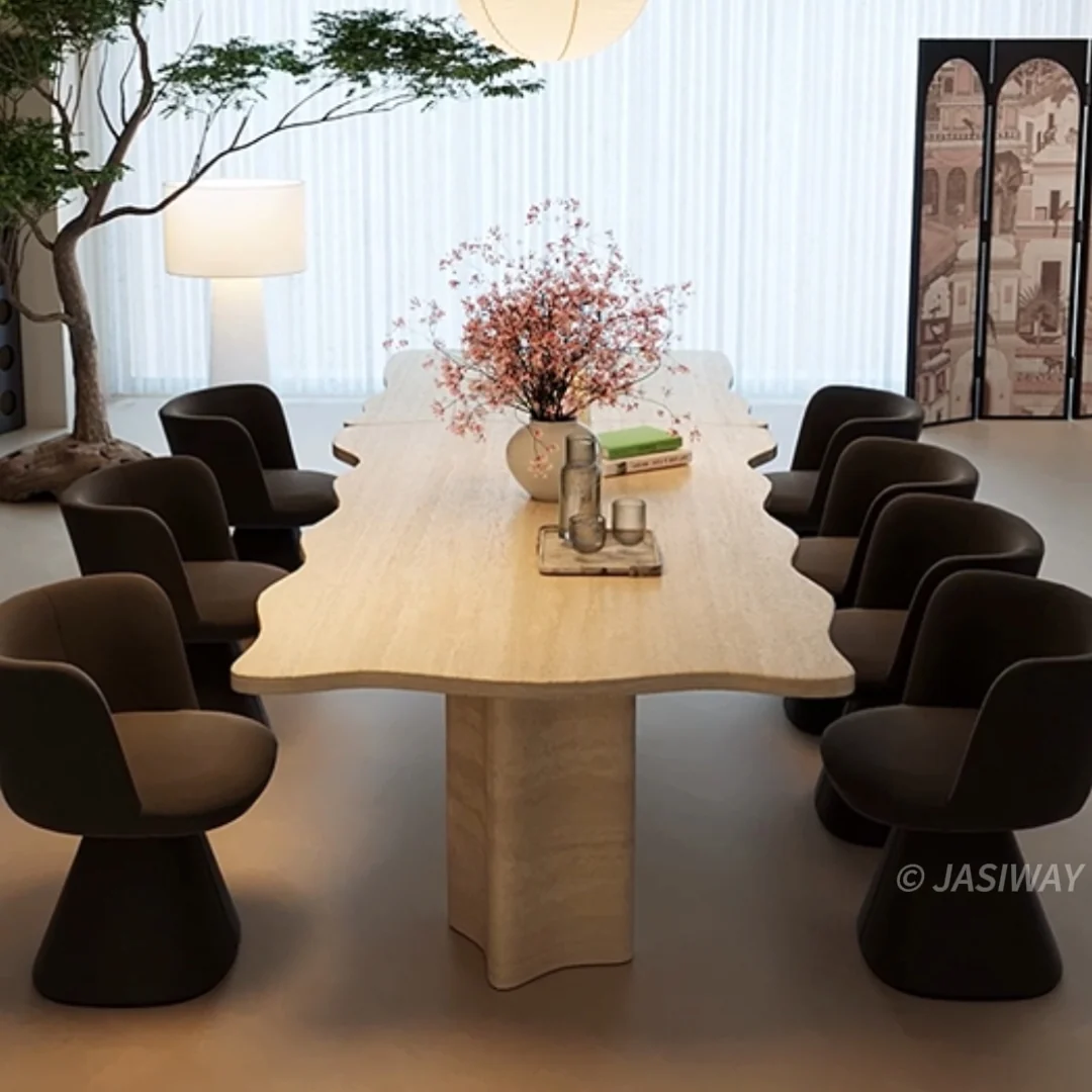 Mesa de comedor de estilo moderno de travertino, vista adicional 2