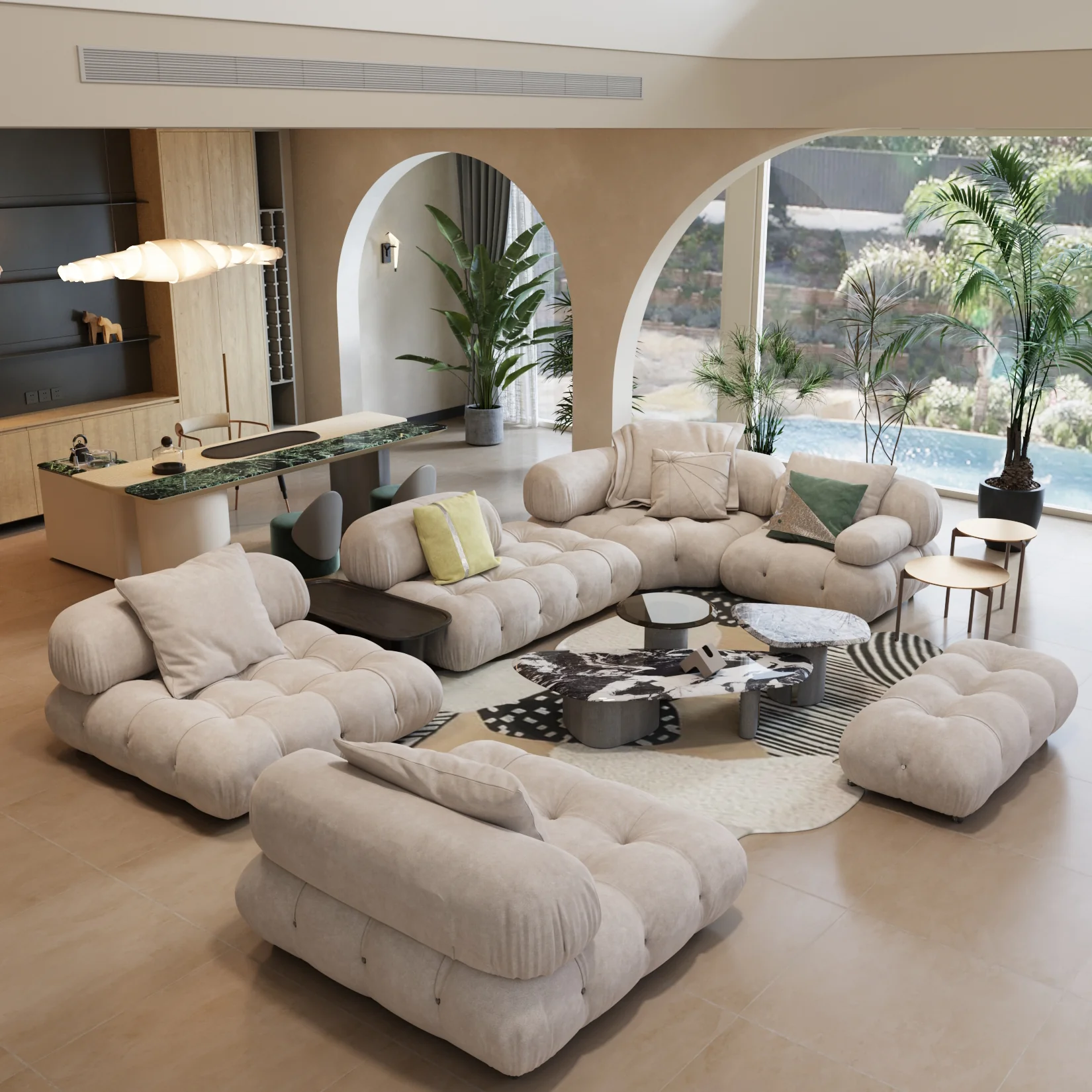 Sofá seccional de estilo moderno modular, vista adicional 2