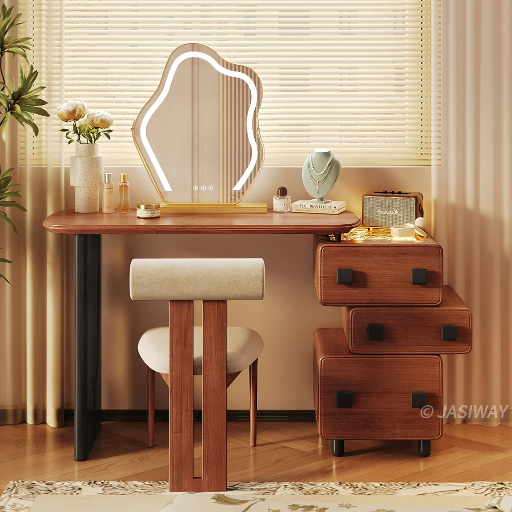Tocador de estilo moderno de mediados de siglo de madera maciza con cajones y almacenamiento, vista adicional 2
