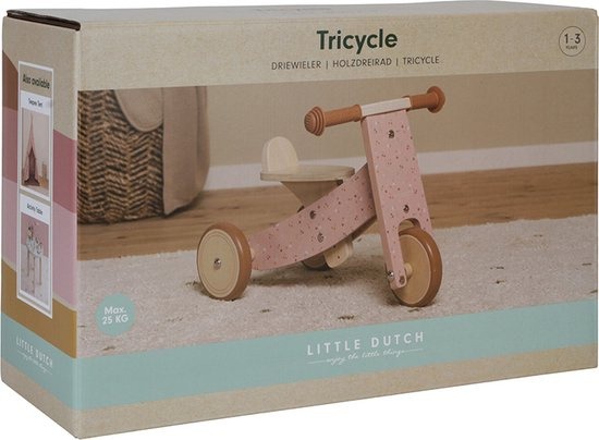 Little Dutch driewieler Pink Flower met naam