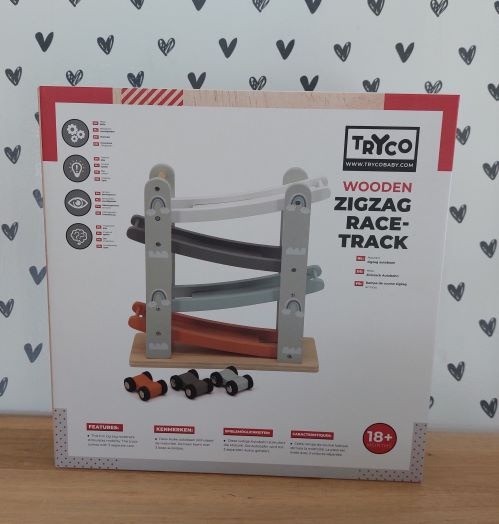 ''Tryco'' houten autoglijbaan (met geboortegegevens)