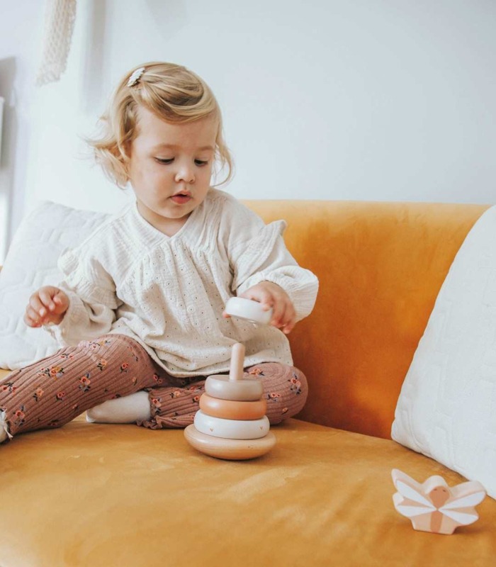 ''Label Label'' stapelringen Nougat (met naam)