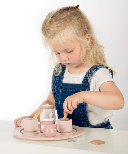 Label Label theeservies Roze met naam