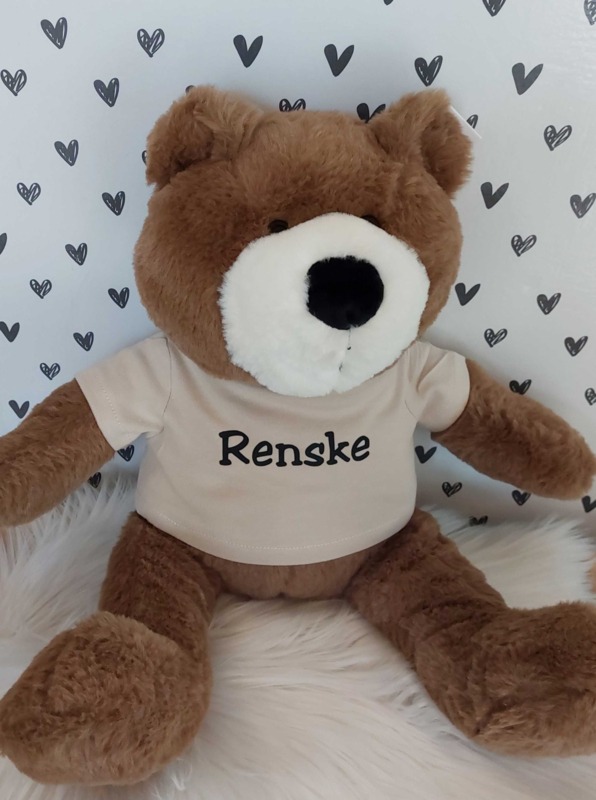 Knuffel beer bruin met of zonder naam