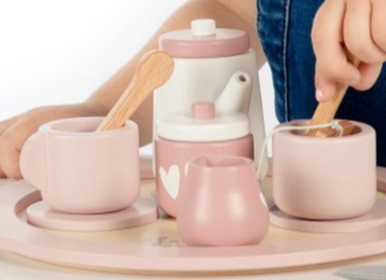 Label Label theeservies Roze met naam
